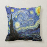 Starry Night By Vincent Van Gogh 1889 Cushion<br><div class="desc">To the best of my knowledge these images are in public domain and believed to be free to use without restriction in the US. 
 Please contact me if you discover that any of these images are not in Public Domain.</div>