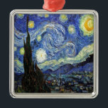 Starry Night By Vincent Van Gogh 1889 Metal Ornament<br><div class="desc">To the best of my knowledge these images are in public domain and believed to be free to use without restriction in the US. 
 Please contact me if you discover that any of these images are not in Public Domain.</div>