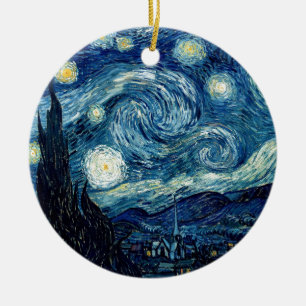 Starry Night By Vincent Van Gogh Ceramic Tree Decoration