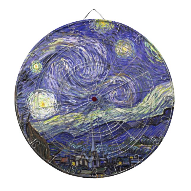 Starry Night by Vincent van Gogh Dartboard (Front)