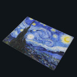 Starry Night by Vincent Van Gogh Doormat<br><div class="desc">Oil painting by the Dutch master Vincent Van Gogh(1853-1890) Probably his most famous painting, Van Gogh painted 'The Starry Night' in 1889 from memory while in an asylum in France where he checked himself in for depression.The scene depicts the view from his bedroom window. In the painting there is the...</div>