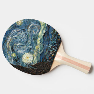 Starry Night by Vincent van Gogh. Famous art Ping Pong Paddle