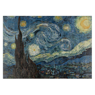Starry Night by Vincent van Gogh. famous fine art Cutting Board