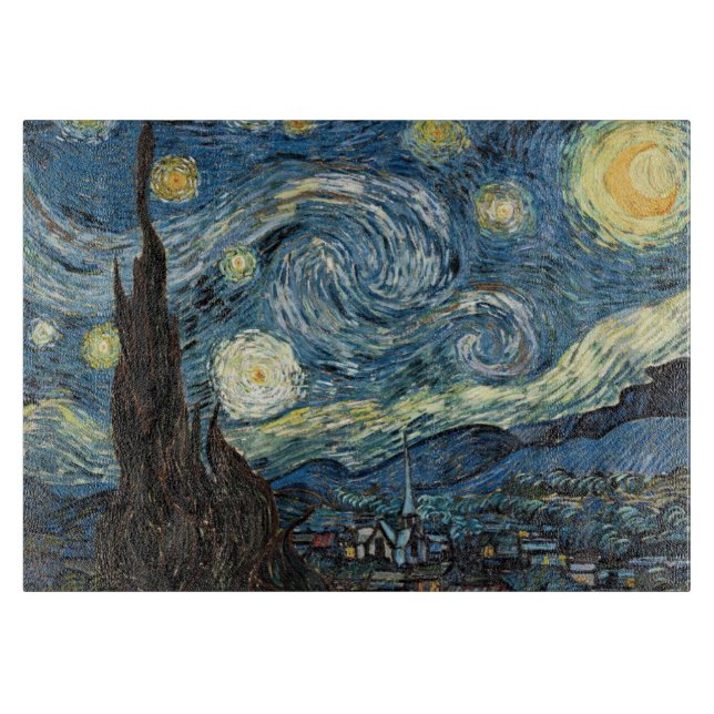 Starry Night by Vincent van Gogh. famous fine art Cutting Board (Front)