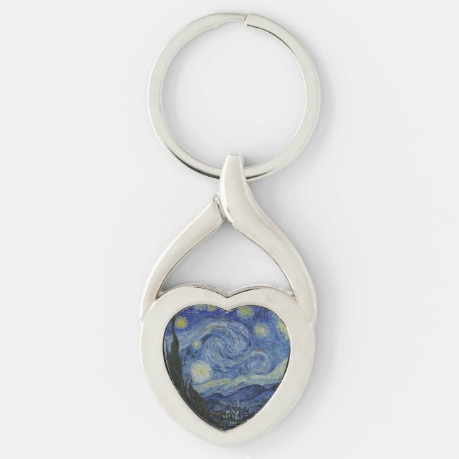Starry Night by Vincent Van Gogh Key Ring (Front)