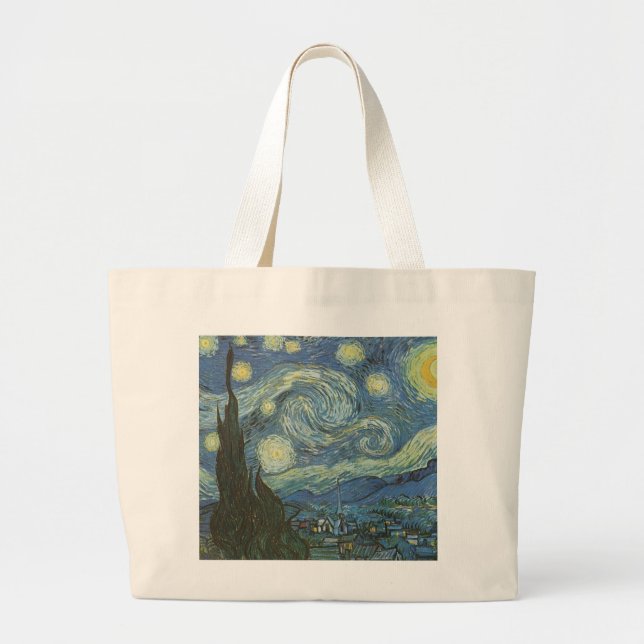 Starry Night by Vincent Van Gogh Large Tote Bag (Front)