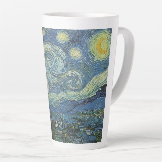 Starry Night by Vincent Van Gogh Latte Mug (Right Angle)