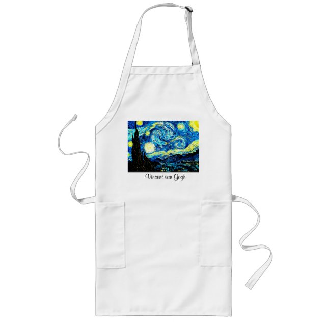 Starry Night by Vincent van Gogh Long Apron (Front)