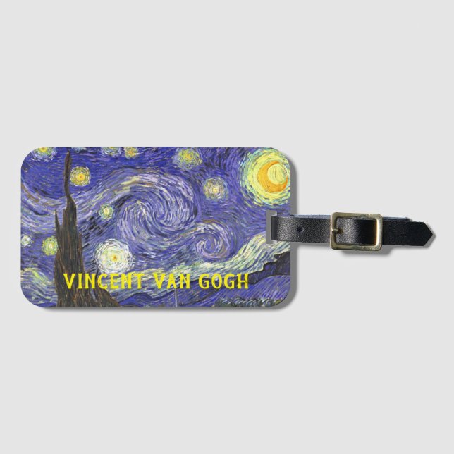 Starry Night by Vincent van Gogh Luggage Tag (Front Horizontal)