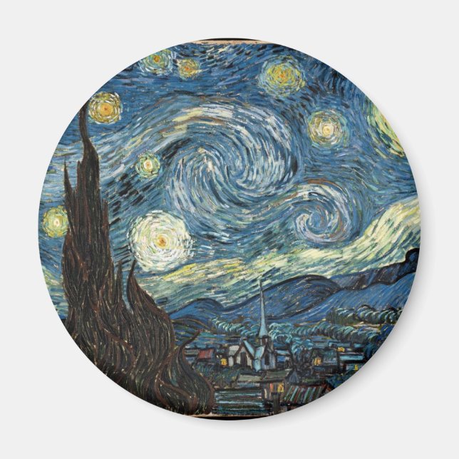 Starry Night by Vincent Van Gogh Magnet (Front)