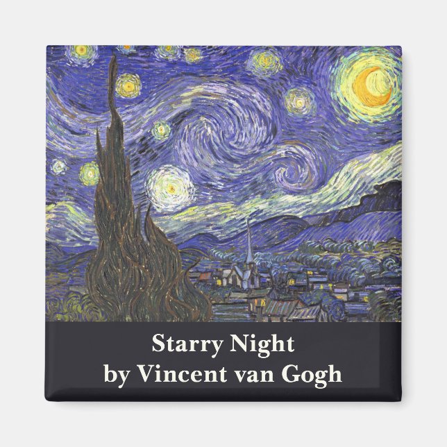 Starry Night by Vincent van Gogh Magnet (Front)