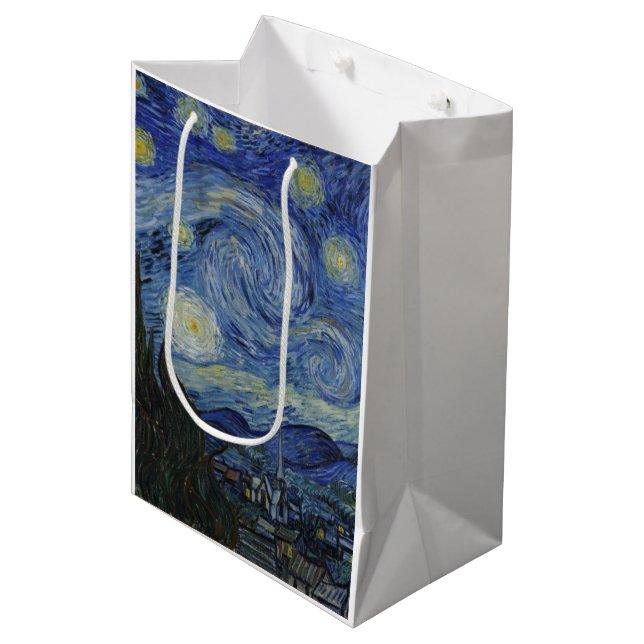 Starry Night by Vincent Van Gogh Medium Gift Bag (Front Angled)