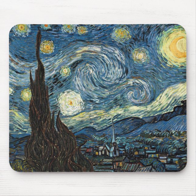 Starry Night by Vincent van Gogh Mouse Pad (Front)