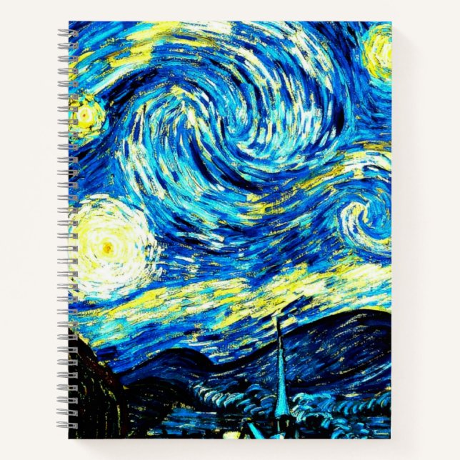 Starry Night by Vincent van Gogh Notebook (Front)