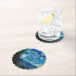 Starry Night by Vincent van Gogh, Paper Coaster<br><div class="desc">Van Gogh's famous painting,  Starry Night.</div>