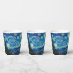 Starry Night by Vincent van Gogh Paper Cups<br><div class="desc">Starry Night,  famous painting by Vincent van Gogh</div>