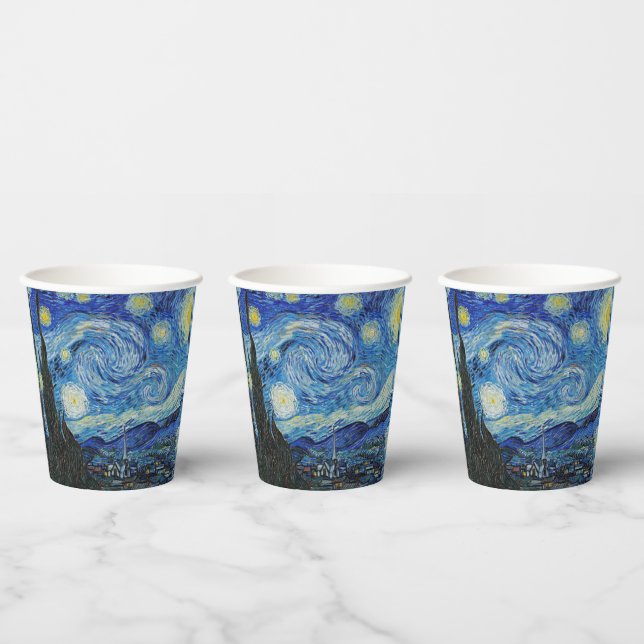 Starry Night by Vincent van Gogh Paper Cups (Multi)