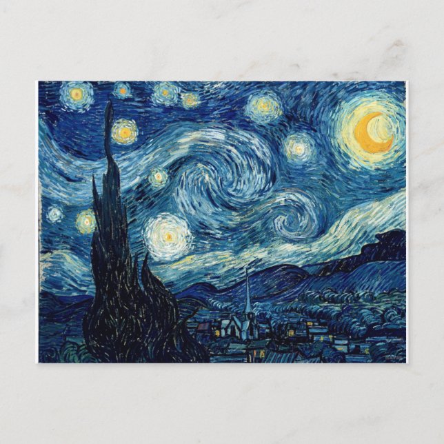Starry Night By Vincent Van Gogh Postcard (Front)