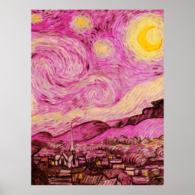 Starry Night by Vincent Van Gogh Poster (Front)