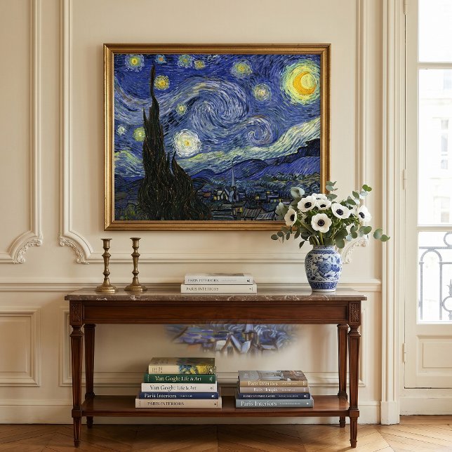 Starry Night by Vincent van Gogh Poster (Starry Night by Vincent van Gogh is a vintage fine art post impressionism painting.)