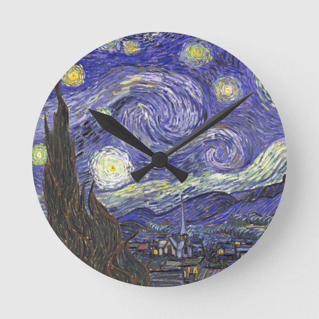 Starry Night by Vincent van Gogh Round Clock (Front)