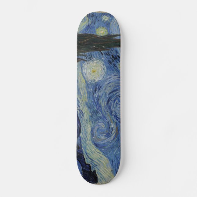 Starry Night by Vincent Van Gogh Skateboard (Front)