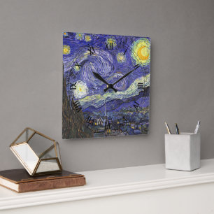 Starry Night by Vincent van Gogh Square Wall Clock
