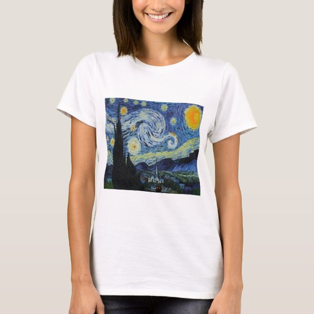"Starry Night" by Vincent Van Gogh, T-shirt (Front)
