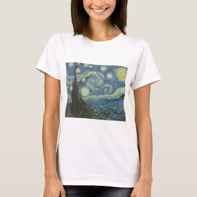 Starry Night by Vincent Van Gogh T-Shirt (Front)