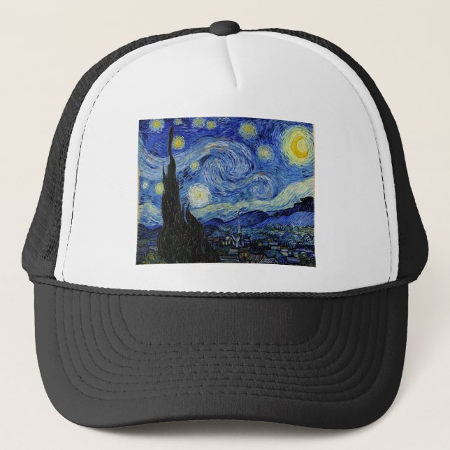 Starry Night by Vincent Van Gogh Trucker Hat (Front)