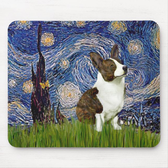 Starry Night - Cardigan Welsh Corgi Mouse Pad (Front)