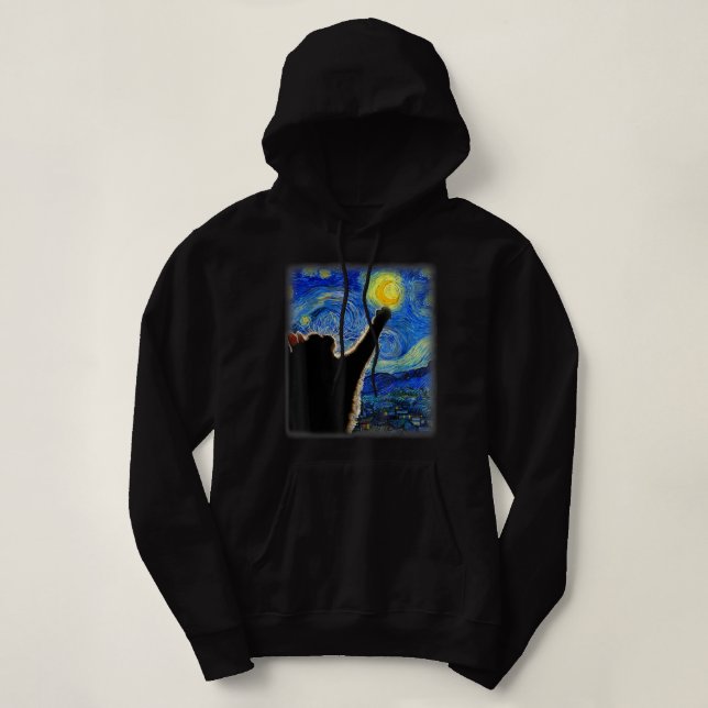 Starry Night Cat, Cat Mum, Cat Dad, Cat Lover, Van Hoodie (Design Front)