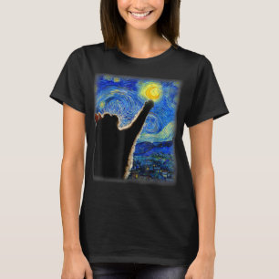 Starry Night Cat, Cat Mum, Cat Dad, Cat Lover, Van T-Shirt