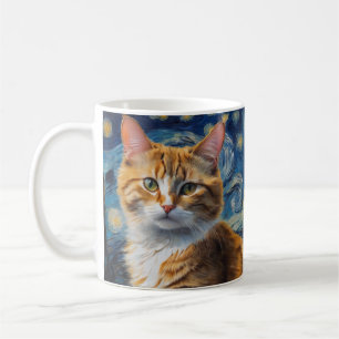 Starry Night Cat Coffee Mug