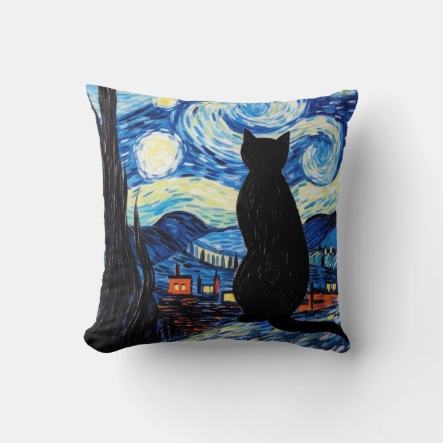 Starry Night Cat Cushion (Front)