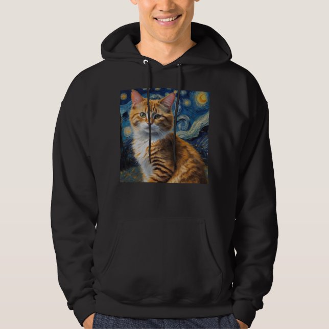 Starry Night Cat Hoodie (Front)