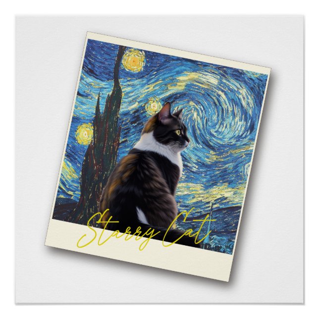 Starry night cat poster (Front)
