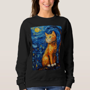 Starry Night Cat, Van Gogh Cat, Cat Lover, Cat Mum Sweatshirt