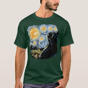 Starry Night Cat, Van Gogh Cat, Cat Lover, Cat Mum T-Shirt