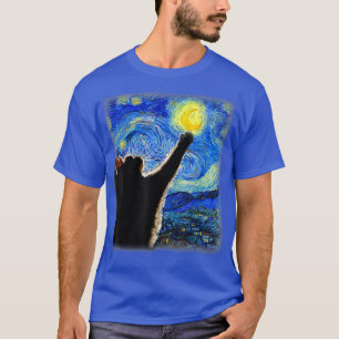 Starry Night Cat, Van Gogh Cat, Cat Lover, Cat Mum T-Shirt