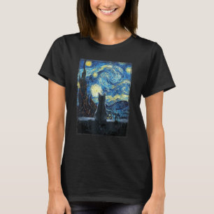 Starry Night Cat, Van Gogh Cat Lovers Gifts Cat Mo T-Shirt