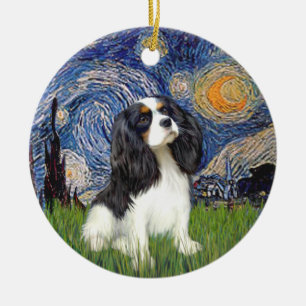 Starry Night - Cavalier (tri colour) Ceramic Tree Decoration