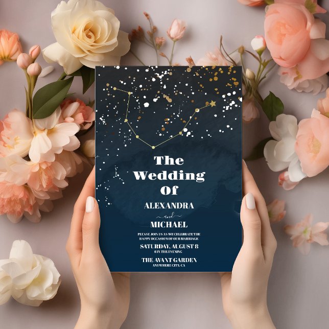 Starry Night Celestial Galaxy Wedding Invitation (Creator Uploaded)