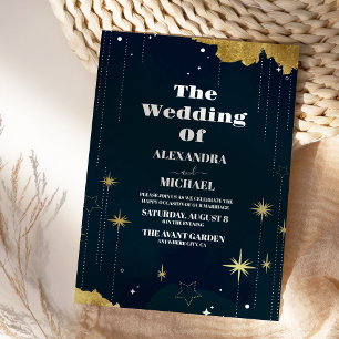 Starry Night Celestial Galaxy Wedding Invitation