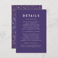 Starry Night Celestial Purple Wedding Details