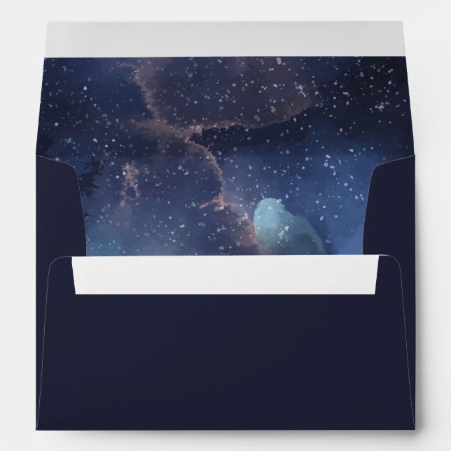 Starry Night Celestial Wedding Envelope (Back (Bottom))