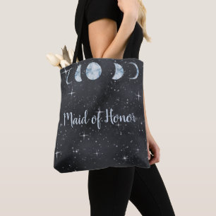 Starry Night Celestial Wedding Maid of Honour Tote Bag