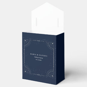 Starry Night Celestial Wedding Navy Blue Elegant Favour Box
