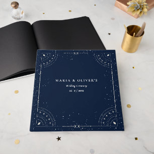 Starry Night Celestial Wedding Navy Blue Elegant Guest Book