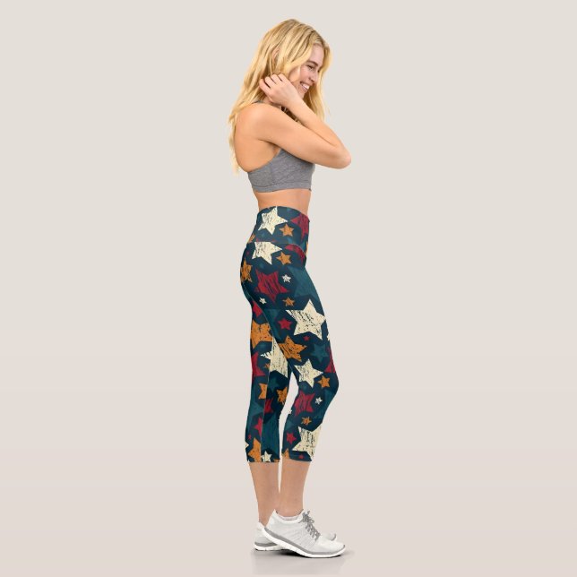 Starry Night Chaos Capri Leggings (Right)
